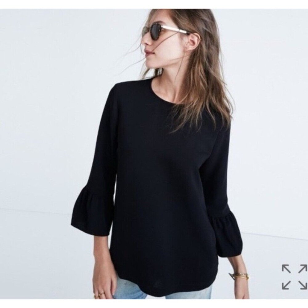 Madewell Black Bell Sleeve Blouse